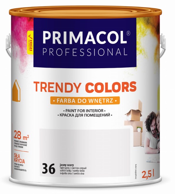Farba akrylowa Trendy Colors 2,5 l mat, jasny szary